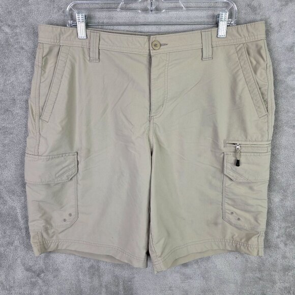 Mens George Beige Cargo Shorts Nylon Polyester Spandex Blend 10" Inseam Size 38 - Picture 2 of 11